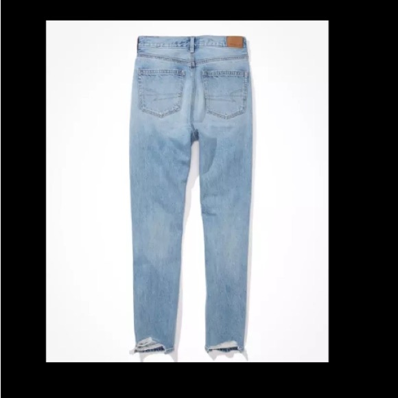 American Eagle ripped straight destroyed distressed jeans pants hi rise 6 rigid - Picture 3 of 11